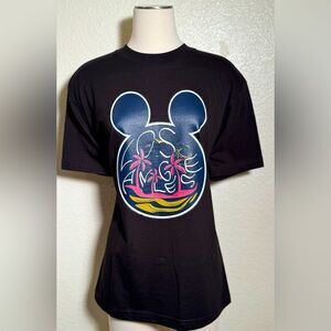 MICKEY MOUSE LOS ANGELES BLACK T SHIRT  100% cotton UNISEX SUMMER DISNEY